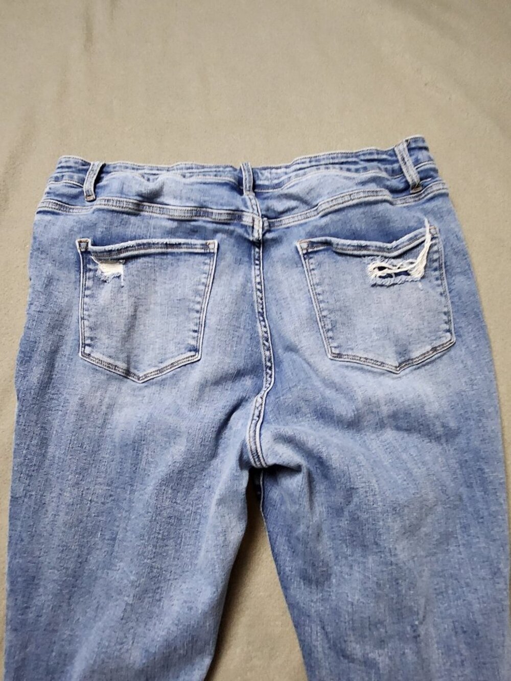 Lovervet by Vervet Light Wash High Rise Distressed Ankle Skinny Jeans Size 20 - Picture 4 of 10